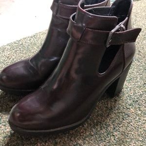 Zara burgundy booties